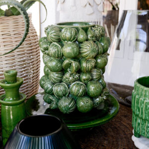 Green mixed Fruit Ceramic Vase