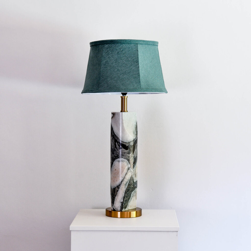 Grey, Pink and white marble Lamp