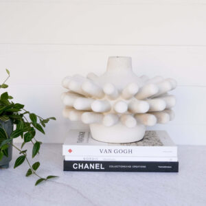 White vase with spikes