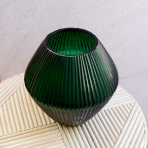 Green Ribbed Votive