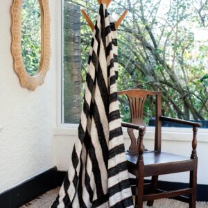 Black and white stripped Throw