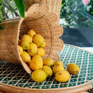 Scalloped Rattan Urn